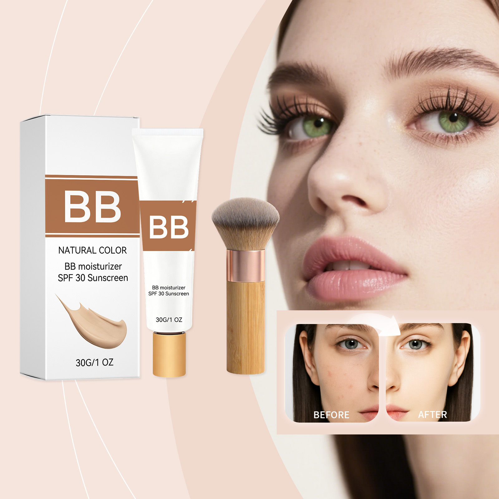 Makeup Beauty Ro - Crème hydratante teintée SPF 30 avec