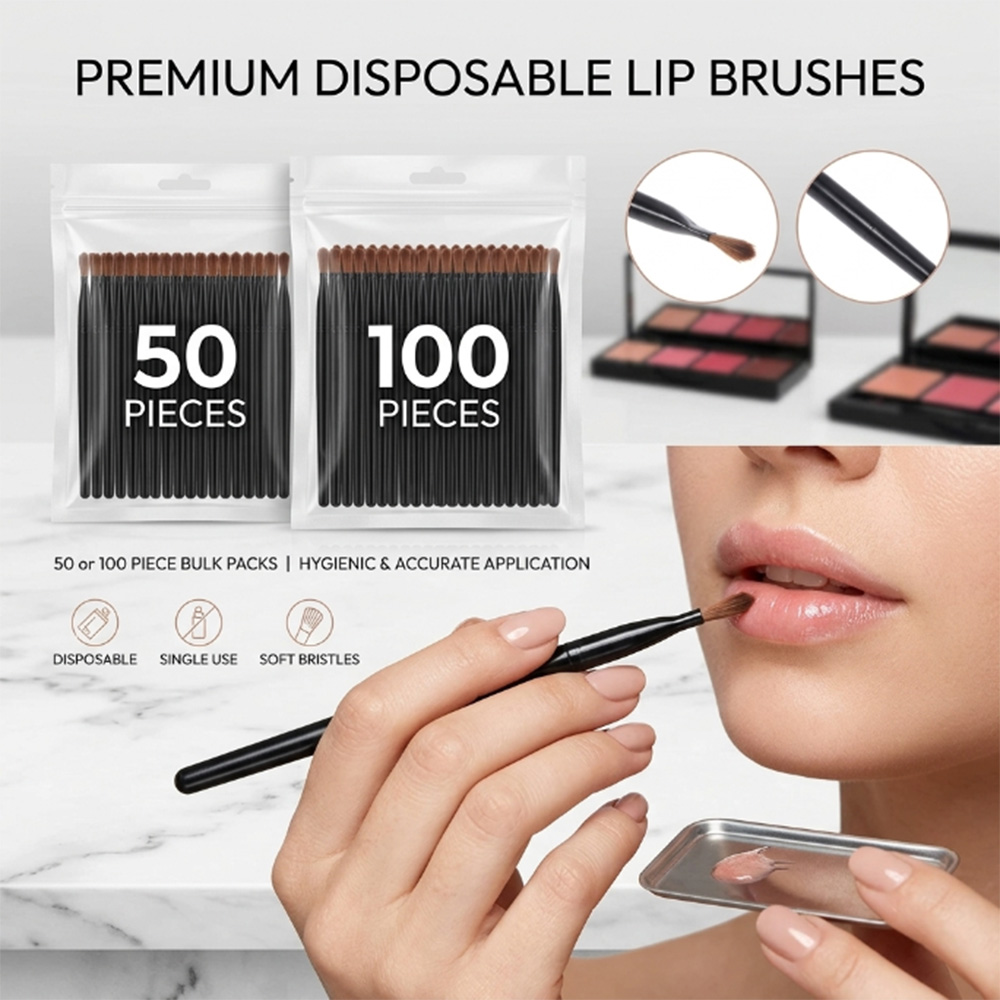 Beauty For Makeup - Ensemble de pinceaux à lèvres jetables,