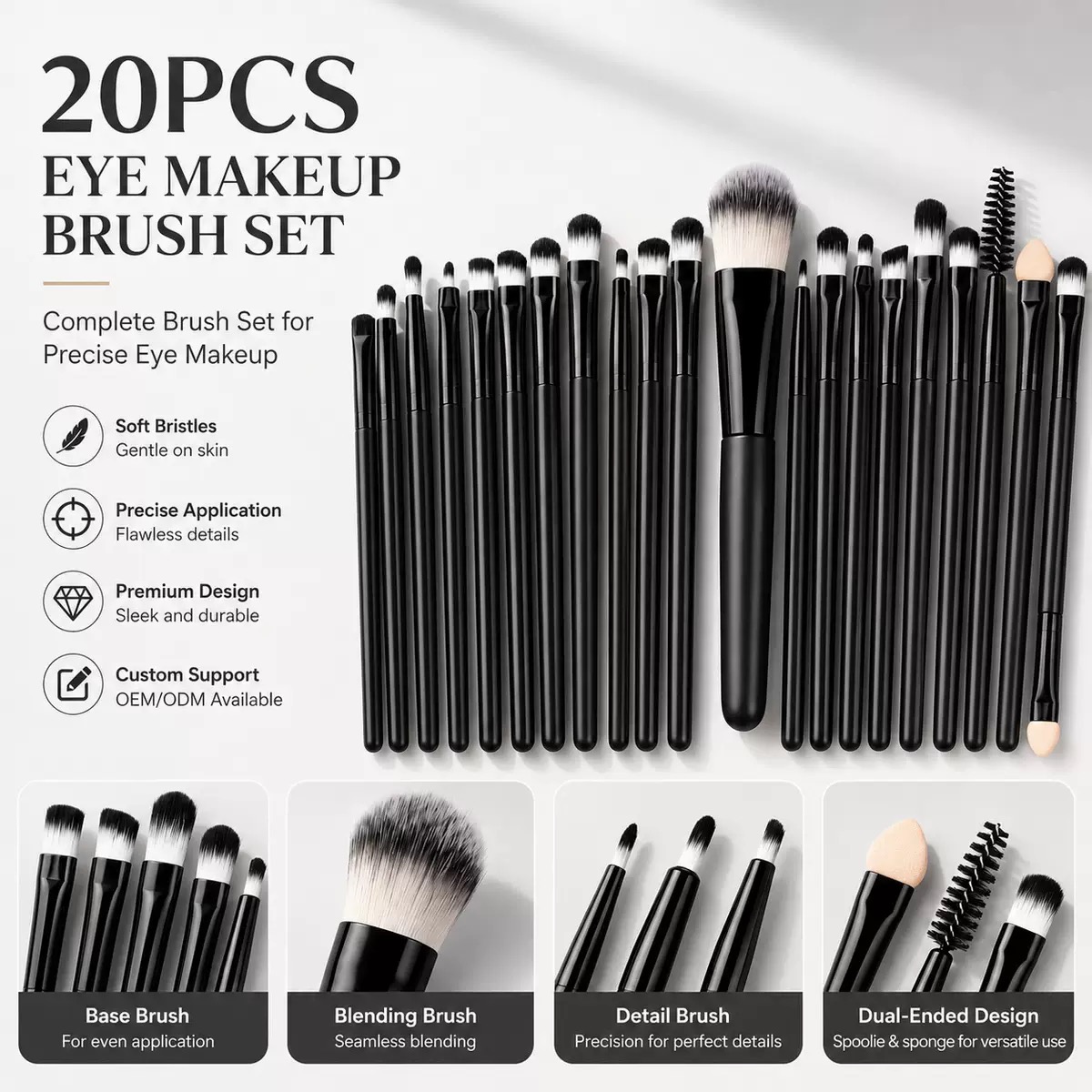 Makeup Beauty Ro - Ensemble de 20 pinceaux de maquillage