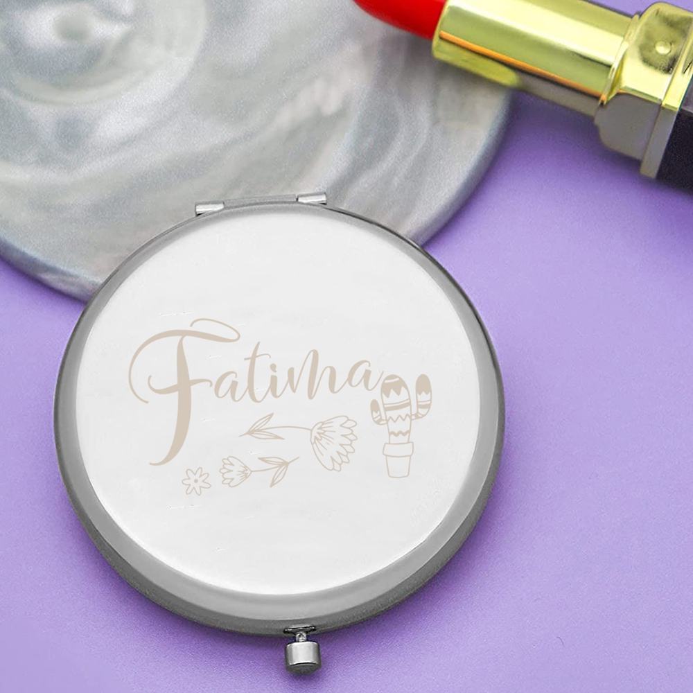 Beauty Makeup Names - 1PC Miroir de maquillage doré personnalisé