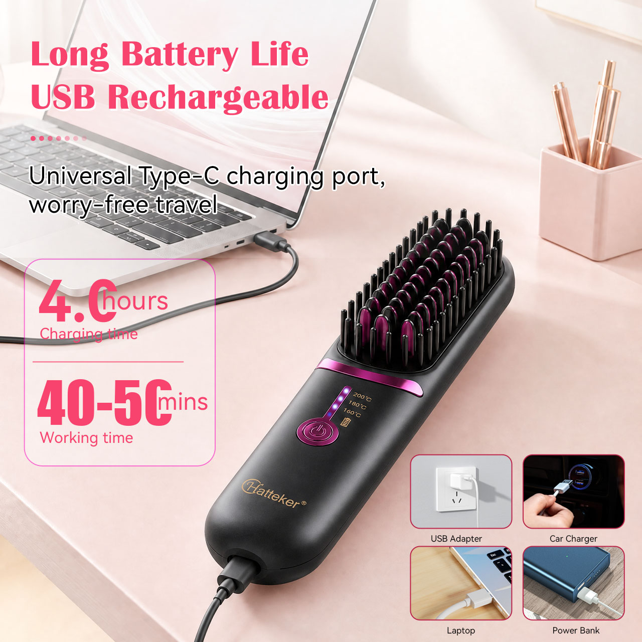 Peigne lisseur sans fil portab - Hair Straightener avis et prix